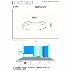 Luminaires Lucide Plafonnier Lucide BISKIT LED Noir, 1 lumière, Détecteur de mouvement* Éclairage Led