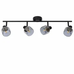 Suspension Verre Fumé-Luminaires Lucide Plafonnier Lucide BJORN Noir, 4 lumières