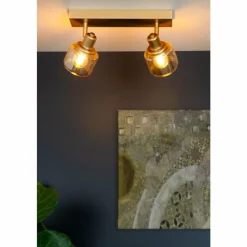 Luminaires Lucide Plafonnier Lucide BJORN Or, Laiton, 2 lumières