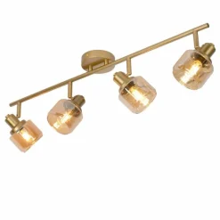 Luminaires Lucide Plafonnier Lucide BJORN Or, Laiton, 4 lumières