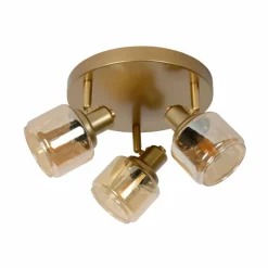 Luminaires Lucide Plafonnier Lucide BJORN Or, Laiton, 3 lumières