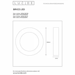 Luminaires Lucide Plafonnier Lucide BRICE LED Noir, 1 lumière* Éclairage Led
