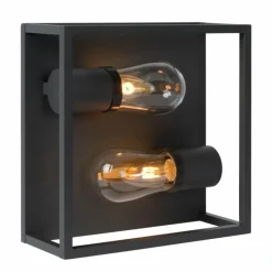 Luminaires Rustiques-Luminaires Lucide Plafonnier Lucide CARLYN Noir, 2 lumières