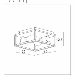 Luminaires Rustiques-Luminaires Lucide Plafonnier Lucide CARLYN Noir, 2 lumières