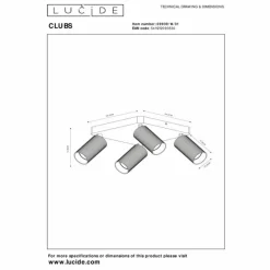 Luminaires Lucide Plafonnier Lucide CLUBS Blanc, 4 lumières* Spots Et Projecteurs