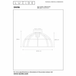 Lampes Industrielles-Luminaires Lucide Plafonnier Lucide DIKRA Noir, 1 lumière