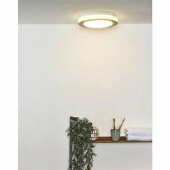 Lampes En Bois-Luminaires Lucide Plafonnier Lucide DIMY LED Bois foncé, 1 lumière