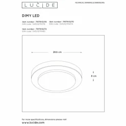 Lampes En Bois-Luminaires Lucide Plafonnier Lucide DIMY LED Bois foncé, 1 lumière