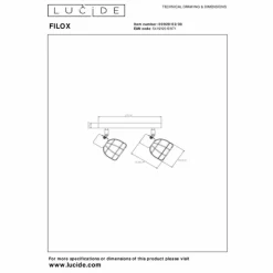 Luminaires Lucide Plafonnier Lucide FILOX Noir, 2 lumières* Spots Et Projecteurs
