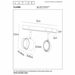 Lampes Dorées-Luminaires Lucide Plafonnier Lucide FLORIS Or, Vert, Laiton, 2 lumières