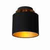 Lampes En Tissu-Luminaires Lucide Plafonnier Lucide FUDRAL Or, Laiton, Noir, 1 lumière