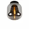 Suspension Verre Fumé-Luminaires Lucide Plafonnier Lucide JOANET Noir, 1 lumière