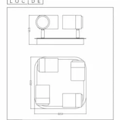 Lampes Industrielles-Luminaires Lucide Plafonnier Lucide LENNERT LED Chrome, 4 lumières