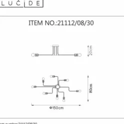 Luminaires Lucide Plafonnier Lucide LESTER Noir, 8 lumières* Plafonniers