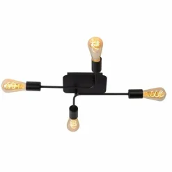 Lampes Vintages & Rétros-Luminaires Lucide Plafonnier Lucide LESTER Noir, 4 lumières