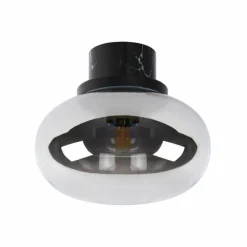 Luminaires Rustiques-Luminaires Lucide Plafonnier Lucide LORENA Aspect marbre, Noir, 1 lumière
