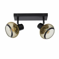 Lampes Dorées-Luminaires Lucide Plafonnier Lucide LUCAS Noir, 2 lumières
