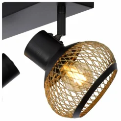 Lampes Dorées-Luminaires Lucide Plafonnier Lucide LUCAS Noir, 2 lumières