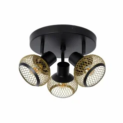 Lampes Dorées-Luminaires Lucide Plafonnier Lucide LUCAS Noir, 3 lumières