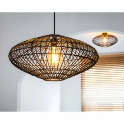 Style Boho-Chic-Luminaires Lucide Plafonnier Lucide MAGALI Noir, 1 lumière