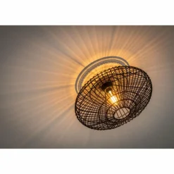 Style Boho-Chic-Luminaires Lucide Plafonnier Lucide MAGALI Noir, 1 lumière