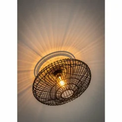 Style Boho-Chic-Luminaires Lucide Plafonnier Lucide MAGALI Noir, 1 lumière