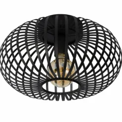 Lampes Vintages & Rétros-Luminaires Lucide Plafonnier Lucide MANUELA Noir, 1 lumière