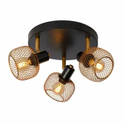 Lampes Dorées-Luminaires Lucide Plafonnier Lucide MAREN Or, Laiton, Noir, 3 lumières