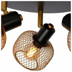 Lampes Dorées-Luminaires Lucide Plafonnier Lucide MAREN Or, Laiton, Noir, 3 lumières