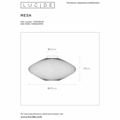 Luminaires Lucide Plafonnier Lucide MESH Noir, 1 lumière* Plafonniers