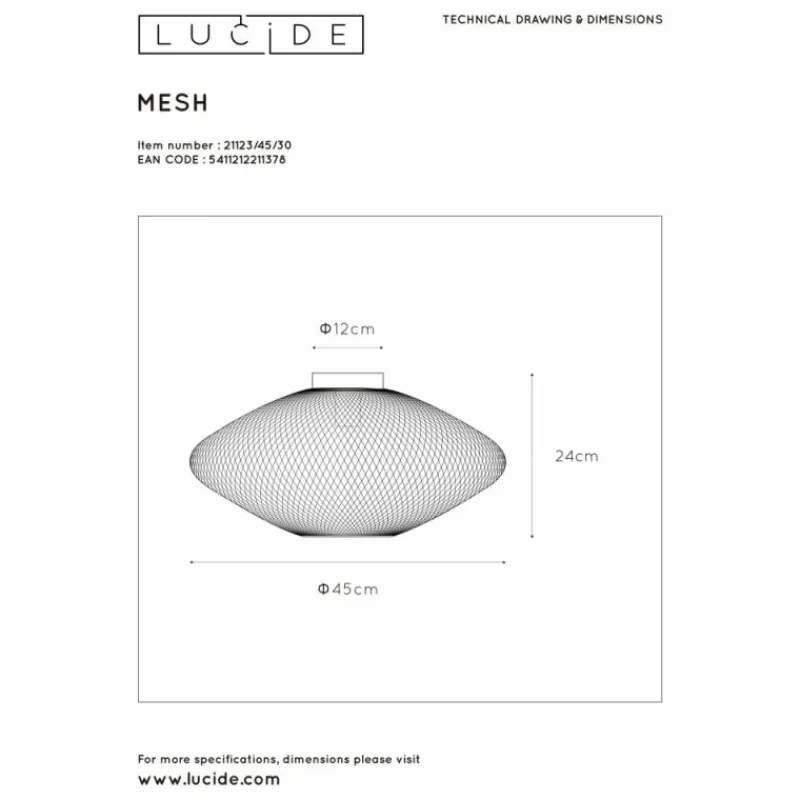 Luminaires Lucide Plafonnier Lucide MESH Noir, 1 lumière* Plafonniers