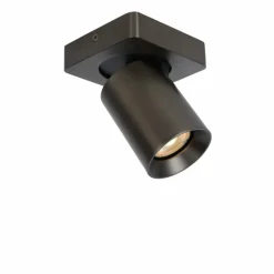 Luminaires Lucide Plafonnier Lucide NIGEL LED Acier inoxydable, Noir, 1 lumière* Spots Et Projecteurs