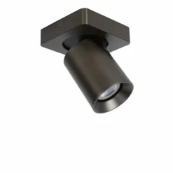 Luminaires Lucide Plafonnier Lucide NIGEL LED Acier inoxydable, Noir, 1 lumière* Spots Et Projecteurs