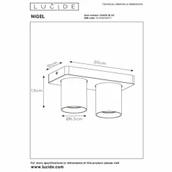 Lampes Dorées-Luminaires Lucide Plafonnier Lucide NIGEL LED Or, Laiton, 2 lumières
