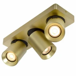 Lampes Dorées-Luminaires Lucide Plafonnier Lucide NIGEL LED Or, Laiton, 3 lumières