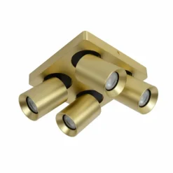 Lampes Dorées-Luminaires Lucide Plafonnier Lucide NIGEL LED Or, Laiton, 4 lumières