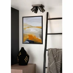 Luminaires Lucide Plafonnier Lucide NIGEL LED Acier inoxydable, Noir, 4 lumières* Éclairage Led