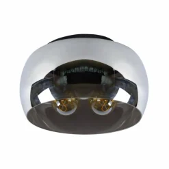 Suspension Verre Fumé-Luminaires Lucide Plafonnier Lucide OLIVIA Noir, 3 lumières