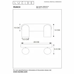 Luminaires Lucide Plafonnier Lucide PUNCH Blanc, 2 lumières* Spots Et Projecteurs