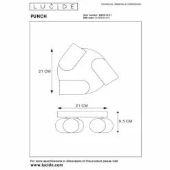 Luminaires Lucide Plafonnier Lucide PUNCH Blanc, 3 lumières* Spots Et Projecteurs