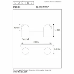 Luminaires Lucide Plafonnier Lucide PUNCH Noir, 2 lumières* Spots Et Projecteurs