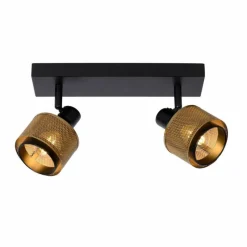 Lampes Dorées-Luminaires Lucide Plafonnier Lucide RAFA Noir, 2 lumières