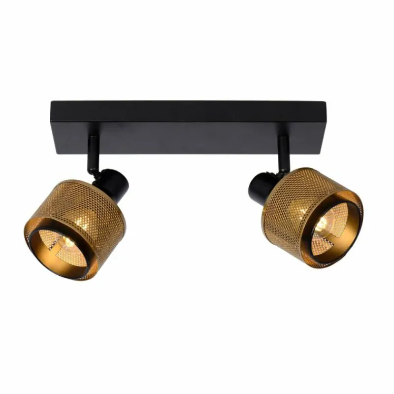 Lampes Dorées-Luminaires Lucide Plafonnier Lucide RAFA Noir, 2 lumières