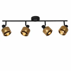 Lampes Dorées-Luminaires Lucide Plafonnier Lucide RAFA Noir, 4 lumières
