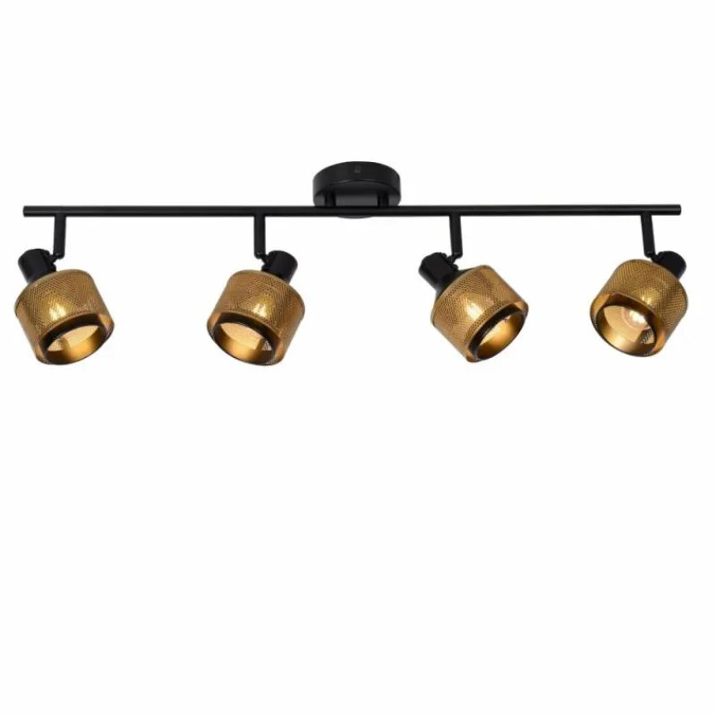 Lampes Dorées-Luminaires Lucide Plafonnier Lucide RAFA Noir, 4 lumières