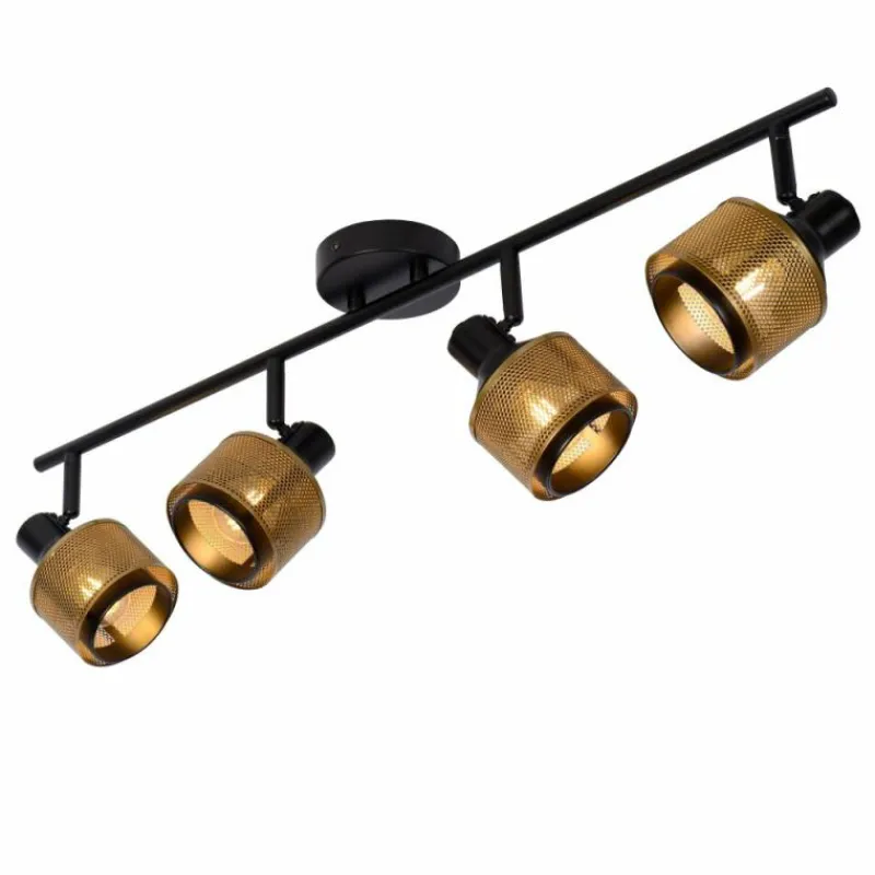 Lampes Dorées-Luminaires Lucide Plafonnier Lucide RAFA Noir, 4 lumières