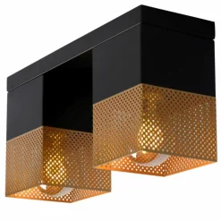 Lampes Dorées-Luminaires Lucide Plafonnier Lucide RENATE Noir, 2 lumières