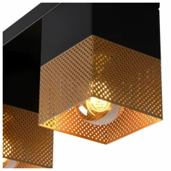 Lampes Dorées-Luminaires Lucide Plafonnier Lucide RENATE Noir, 3 lumières