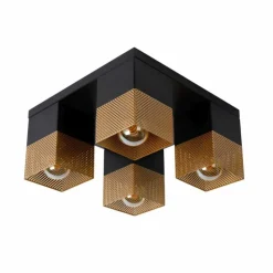 Lampes Dorées-Luminaires Lucide Plafonnier Lucide RENATE Noir, 4 lumières