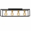 Lampes Dorées-Luminaires Lucide Plafonnier Lucide RUBEN Or, Laiton, Noir, 4 lumières